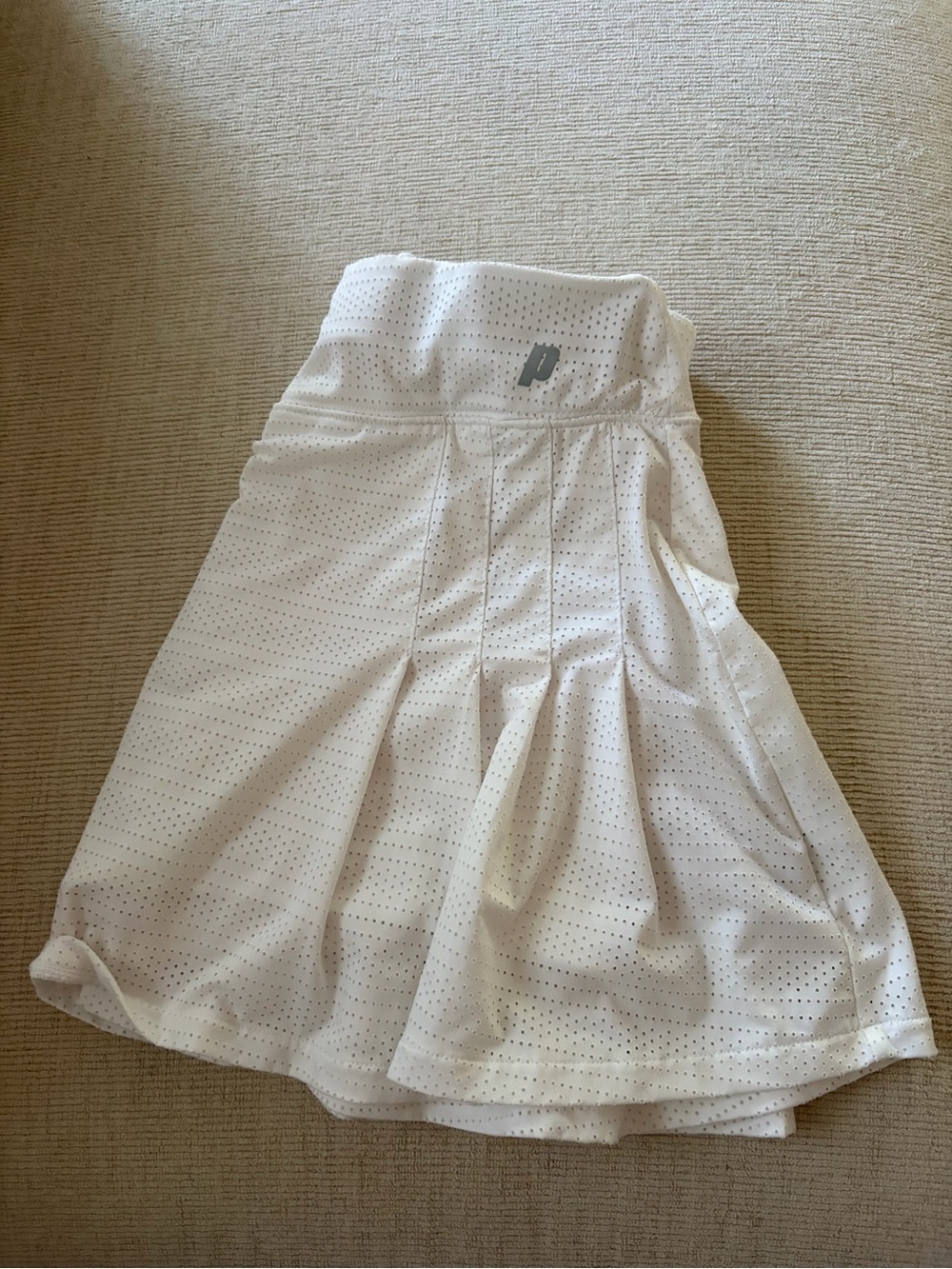 Prince White Perforated Circle Skater Skirt